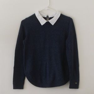 Tommy Hilfiger Knit Collared Sweater | Navy, M